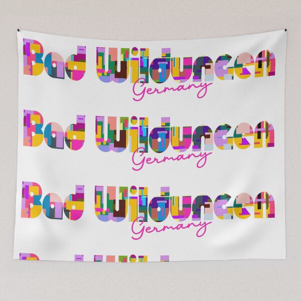 Item preview, Bad Wildungen, Germany, Vibrant Abstract City Typography Art designed and sold by Wanderful-roads.