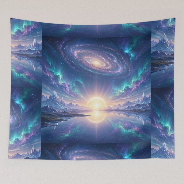 Item preview, The First Dawn | Cosmic Horizons Collection | Celestial Galaxy Sunrise Landscape Art designed and sold by OandSDesigns23.