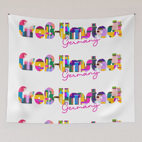 Item preview, Groß-Umstadt, Germany, Vibrant Abstract City Typography Art designed and sold by Wanderful-roads.