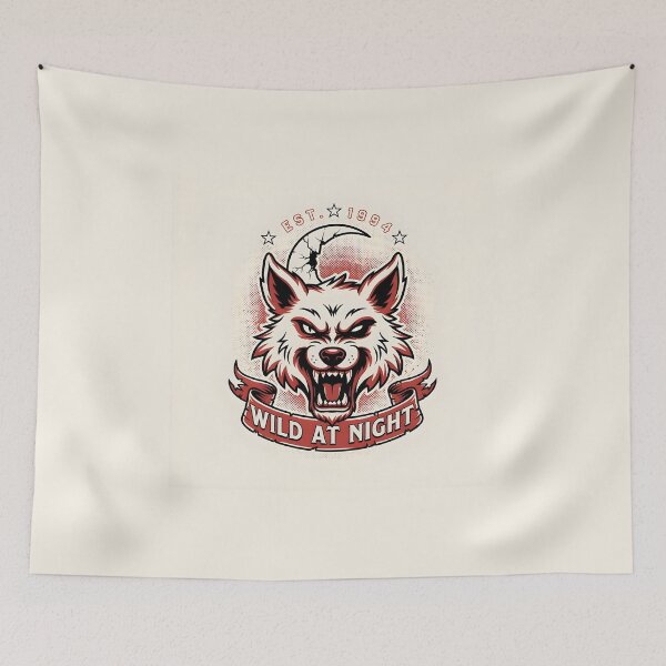 Item preview, Wild Nights – Lunar Wolf Vintage Tattoo Design designed and sold by smilukk.