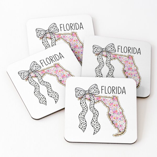 Item preview, Cute Florida Floral Map Graphic Coquette Bow Design designed and sold by Paper Drip.