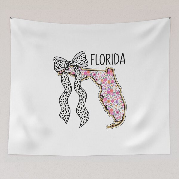Item preview, Cute Florida Floral Map Graphic Coquette Bow Design designed and sold by Paper Drip.
