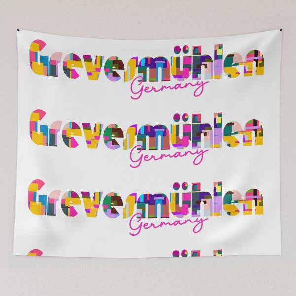 Item preview, Grevesmühlen, Germany, Vibrant Abstract City Typography Art designed and sold by Wanderful-roads.