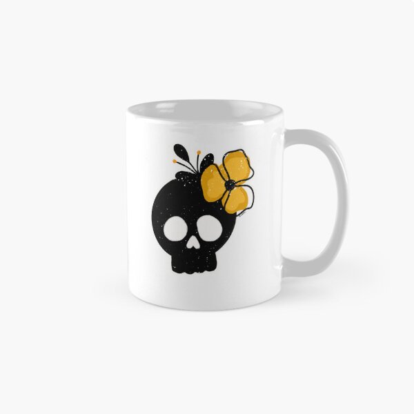 Item preview, Black and gold skull and flower designed and sold by studioaudrea.