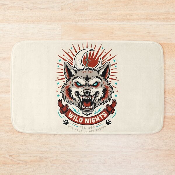 Item preview, Wild Nights – Lunar Wolf Vintage Tattoo Design designed and sold by smilukk.