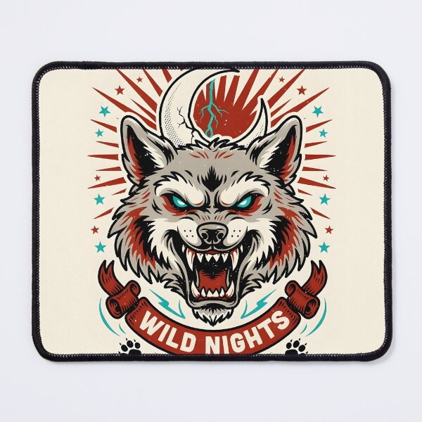Item preview, Wild Nights – Lunar Wolf Vintage Tattoo Design designed and sold by smilukk.
