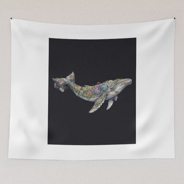 Item preview, Humpback Whale Covered in Wildflowers Art designed and sold by GrzywaM.