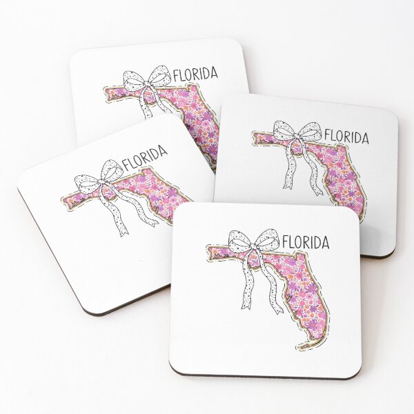 Item preview, Cute Florida Floral Map Graphic Coquette Bow Design designed and sold by Paper Drip.