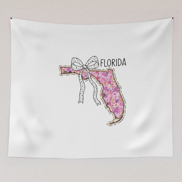 Item preview, Cute Florida Floral Map Graphic Coquette Bow Design designed and sold by Paper Drip.