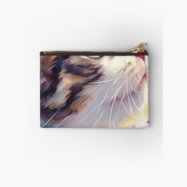 Item preview, Blue-Eyed Kitten Watching a Butterfly – Dreamy Watercolor Cat Art designed and sold by Jesus-istheway.