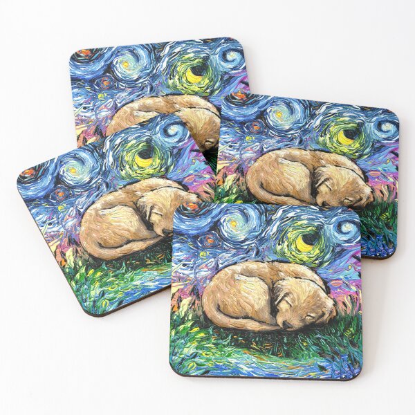 Item preview, Sleepy Golden Retreiver Pup Night designed and sold by AjaTrier.