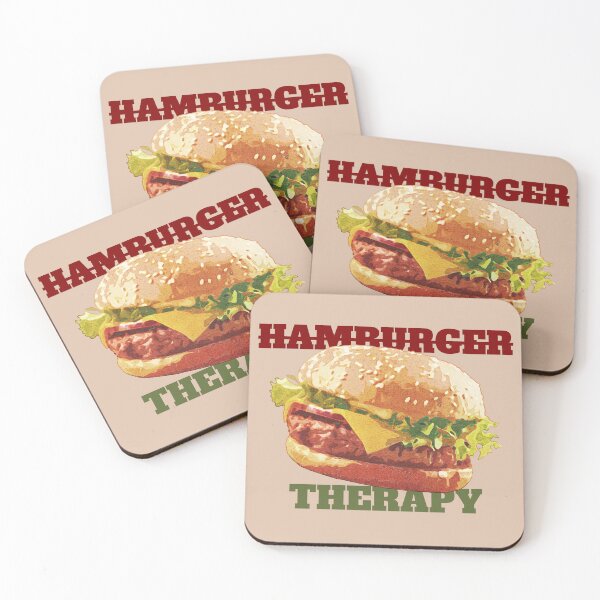 Item preview, Hamburger Therapy Funny Foodie Shirt designed and sold by Lizscorpio.