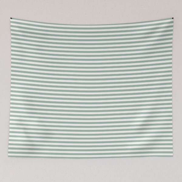 Item preview, Tiny MUTED GREEN and WHITE Horizontal PIN STRIPES designed and sold by RachelMacht.