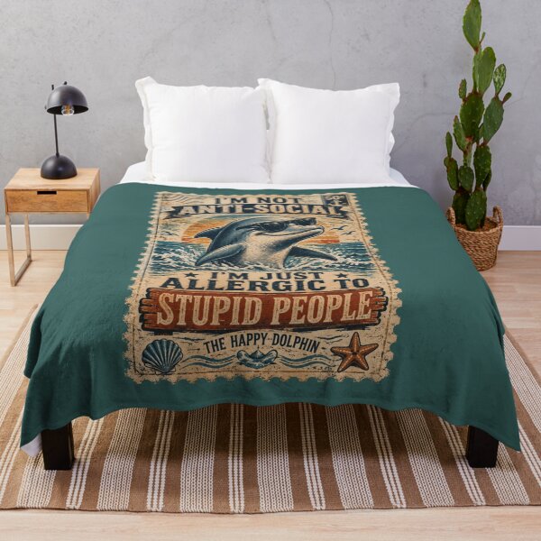 Item preview, Vintage Dolphin Seamless Pattern – Retro Ocean Marine Wildlife Design designed and sold by CallisC-Arts.