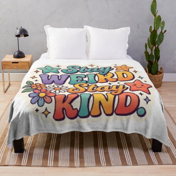 Item preview, Stay Weird Stay Kind Cute Retro T-Shirt | Colorful Typography | Positive Vibes Graphic Tee designed and sold by Faisal  Shah.