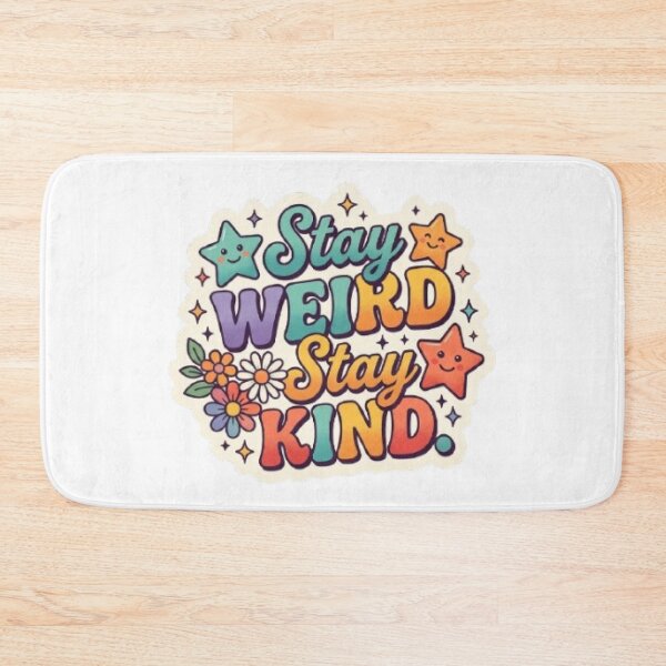 Item preview, Stay Weird Stay Kind Cute Retro T-Shirt | Colorful Typography | Positive Vibes Graphic Tee designed and sold by Faisal  Shah.