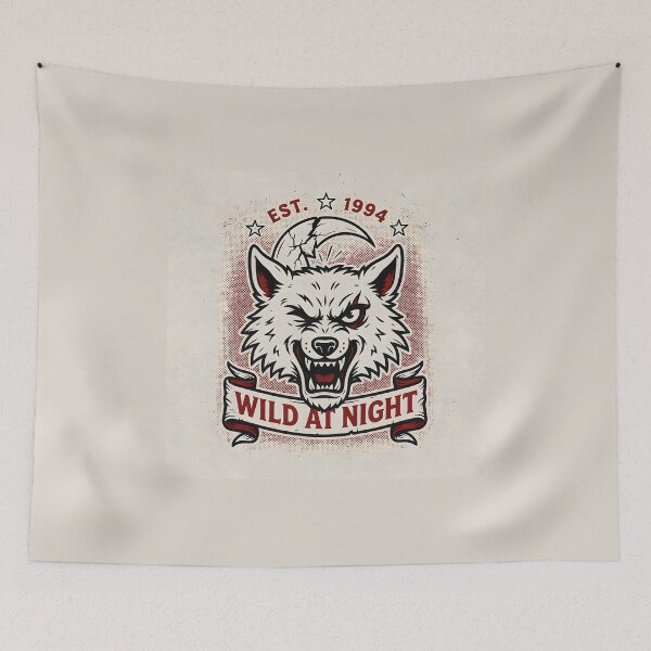 Item preview, Wild Nights – Lunar Wolf Vintage Tattoo Design designed and sold by smilukk.