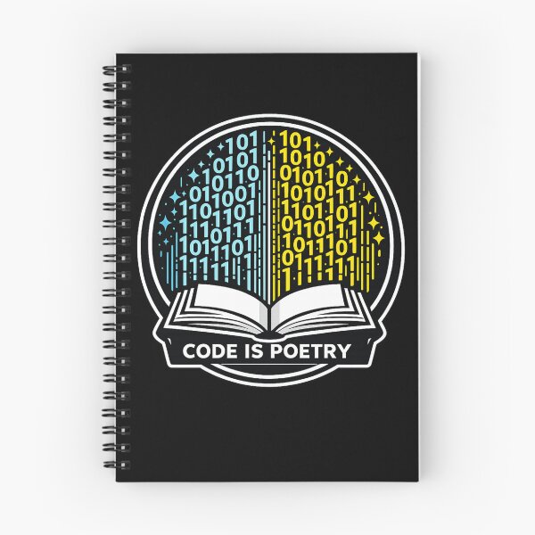 Item preview, Code Is Poetry Binary Book Programmer Badge Design designed and sold by ArtoryWorks.