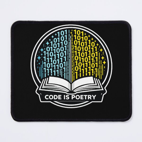 Item preview, Code Is Poetry Binary Book Programmer Badge Design designed and sold by ArtoryWorks.