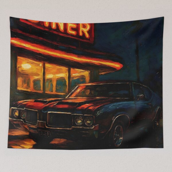 Item preview, Retro Roadside Oldsmobile 442 - Abstract Art designed and sold by Dhenin Studio.