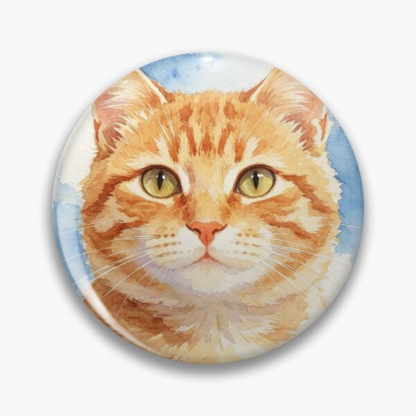 Item preview, Orange Tabby Cat Under a Blue Sky – Peaceful Watercolor Cat Portrait designed and sold by Jesus-istheway.
