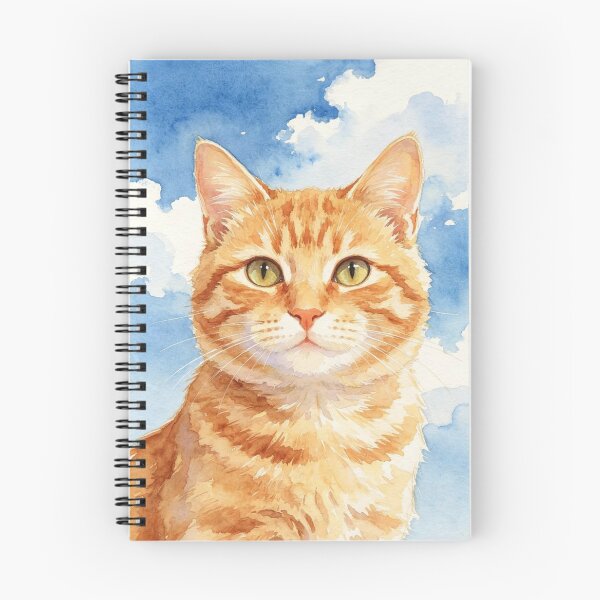 Item preview, Orange Tabby Cat Under a Blue Sky – Peaceful Watercolor Cat Portrait designed and sold by Jesus-istheway.