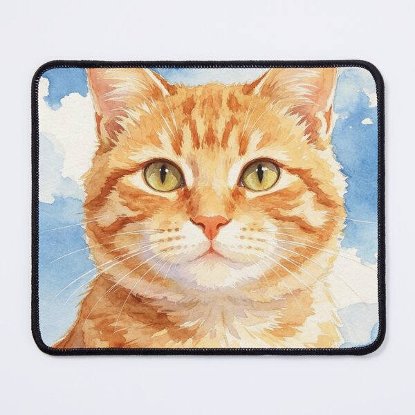 Item preview, Orange Tabby Cat Under a Blue Sky – Peaceful Watercolor Cat Portrait designed and sold by Jesus-istheway.