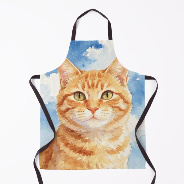 Item preview, Orange Tabby Cat Under a Blue Sky – Peaceful Watercolor Cat Portrait designed and sold by Jesus-istheway.