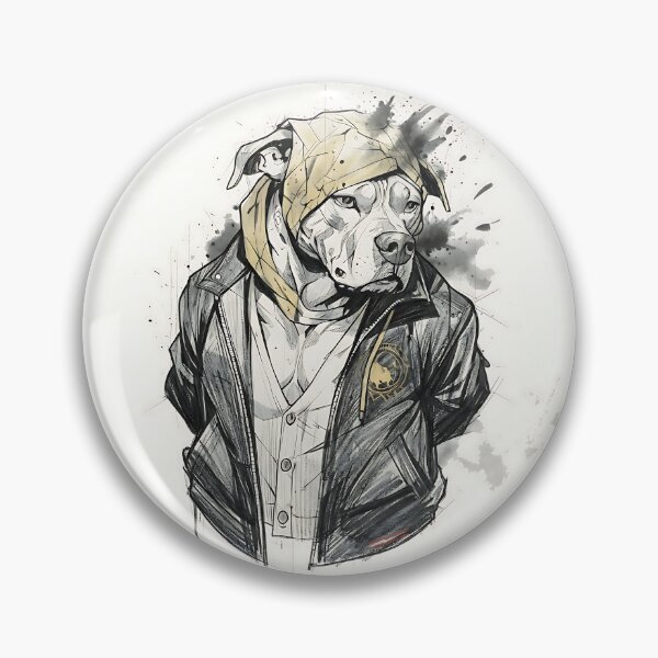 Item preview, Artistic style pitbull in leather jacket designed and sold by Z-RankCUSTOMS.