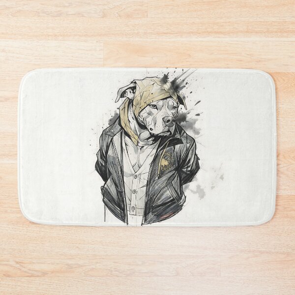 Item preview, Artistic style pitbull in leather jacket designed and sold by Z-RankCUSTOMS.
