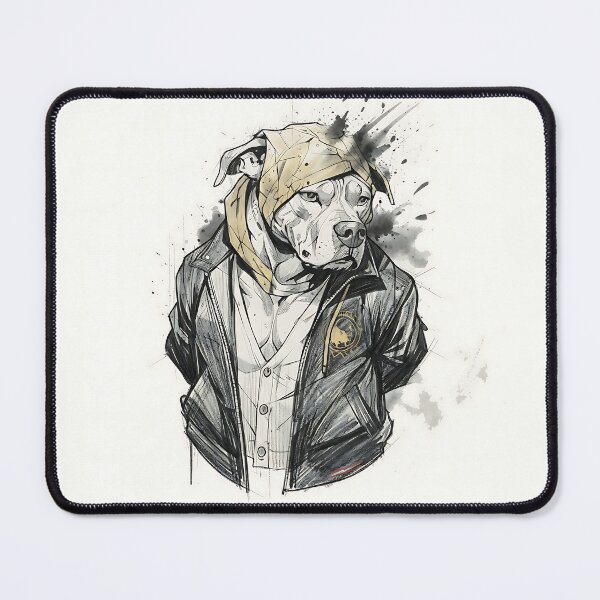 Item preview, Artistic style pitbull in leather jacket designed and sold by Z-RankCUSTOMS.