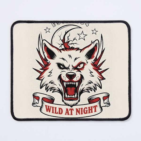 Item preview, Wild Nights – Lunar Wolf Vintage Tattoo Design designed and sold by smilukk.
