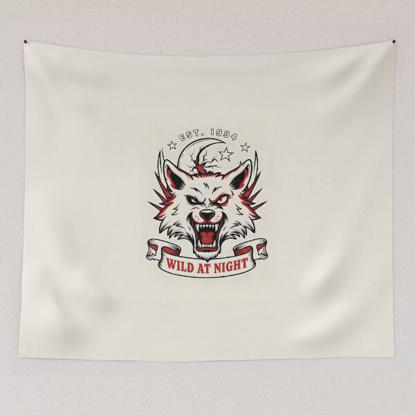 Item preview, Wild Nights – Lunar Wolf Vintage Tattoo Design designed and sold by smilukk.