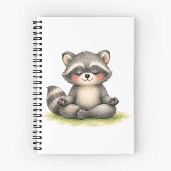 Item preview, Lotus Raccoon Yoga Watercolor Print designed and sold by YogiAnimalArt.