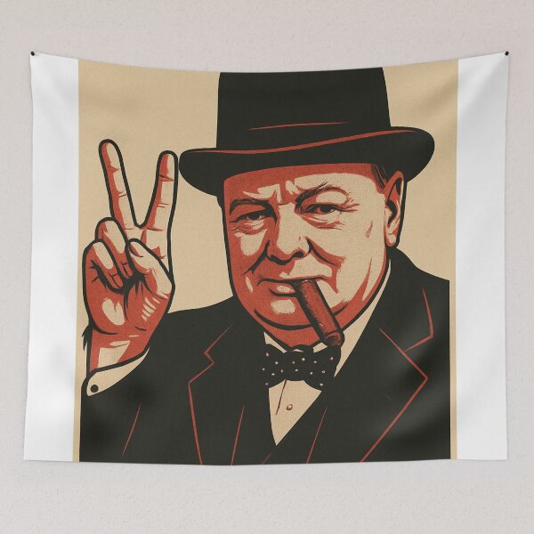 Item preview, Winston Churchill, signo de la paz designed and sold by RockyLambda.