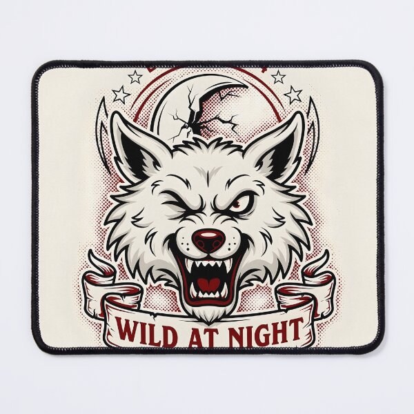 Item preview, Wild Nights – Lunar Wolf Vintage Tattoo Design designed and sold by smilukk.