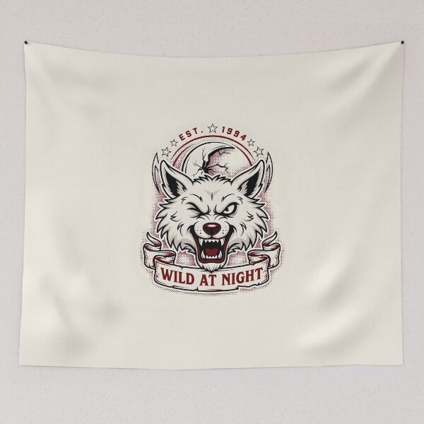 Item preview, Wild Nights – Lunar Wolf Vintage Tattoo Design designed and sold by smilukk.