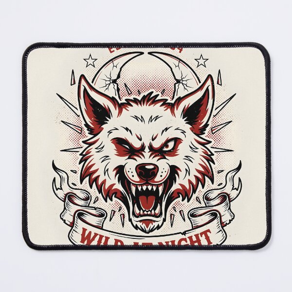 Item preview, Wild Nights – Lunar Wolf Vintage Tattoo Design designed and sold by smilukk.