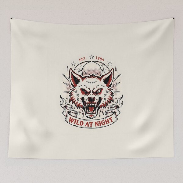 Item preview, Wild Nights – Lunar Wolf Vintage Tattoo Design designed and sold by smilukk.