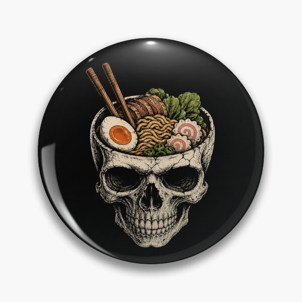 Item preview, Retro Skull Ramen Bowl Vintage Gothic Foodie designed and sold by Moizento.