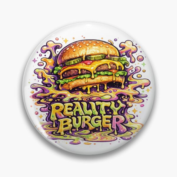 Item preview, Reality Burger: Psychedelic Trippy Neon Cheeseburger Surreal Groovy Art designed and sold by irfanshikh.