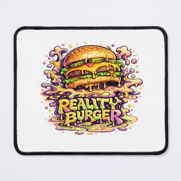 Item preview, Reality Burger: Psychedelic Trippy Neon Cheeseburger Surreal Groovy Art designed and sold by irfanshikh.