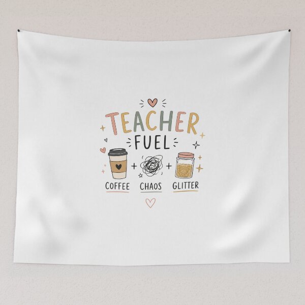 Item preview, Teacher Fuel Coffee Mug | Coffee Chaos Glitter Accent Mug designed and sold by Clean Print Goods.