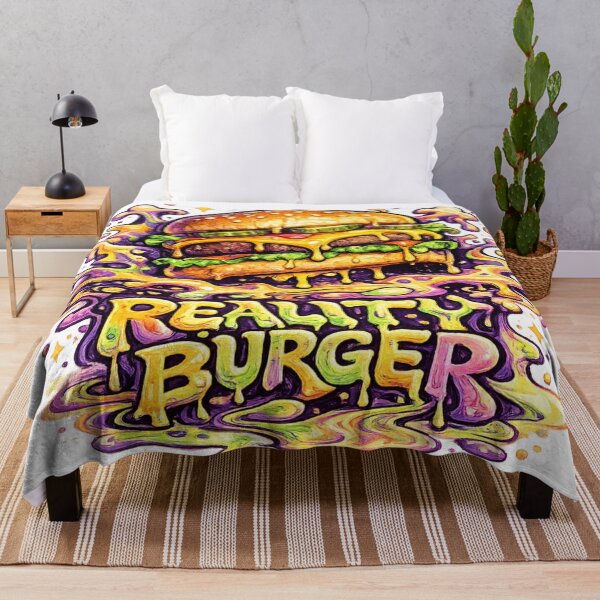 Item preview, Reality Burger: Psychedelic Trippy Neon Cheeseburger Surreal Groovy Art designed and sold by irfanshikh.
