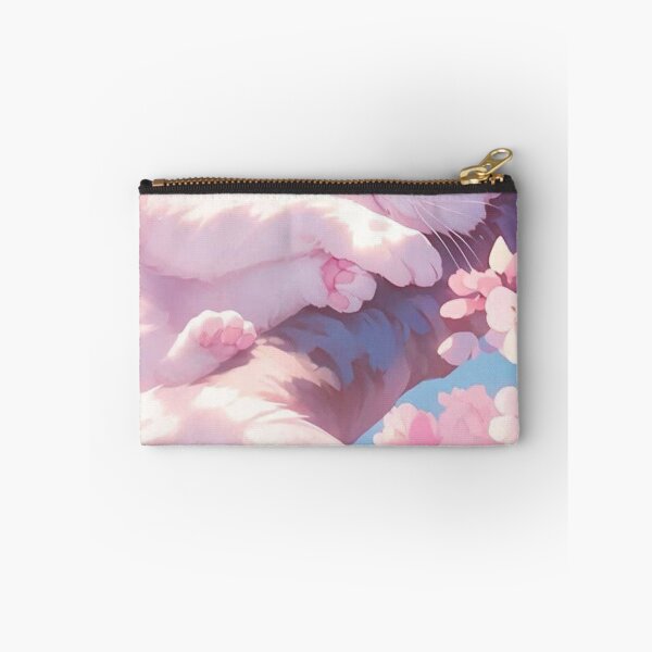 Item preview, Sleeping White Cat Under Cherry Blossoms | Dreamy Sakura Watercolor Cat Art designed and sold by Jesus-istheway.