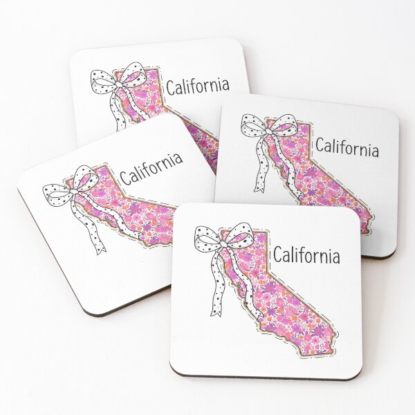 Item preview, Cute California Floral Map Graphic Coquette Bow Design designed and sold by Paper Drip.