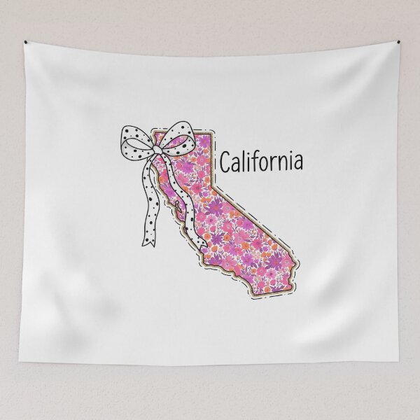 Item preview, Cute California Floral Map Graphic Coquette Bow Design designed and sold by Paper Drip.