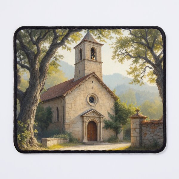 Item preview, Village church (Auvergne) designed and sold by jefboutique6150.