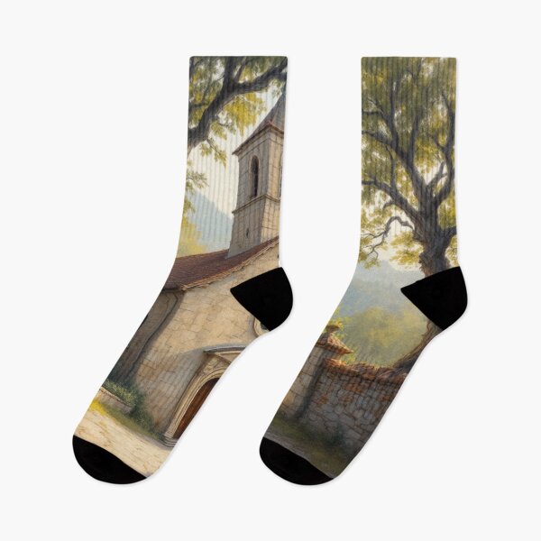 Item preview, Village church (Auvergne) designed and sold by jefboutique6150.