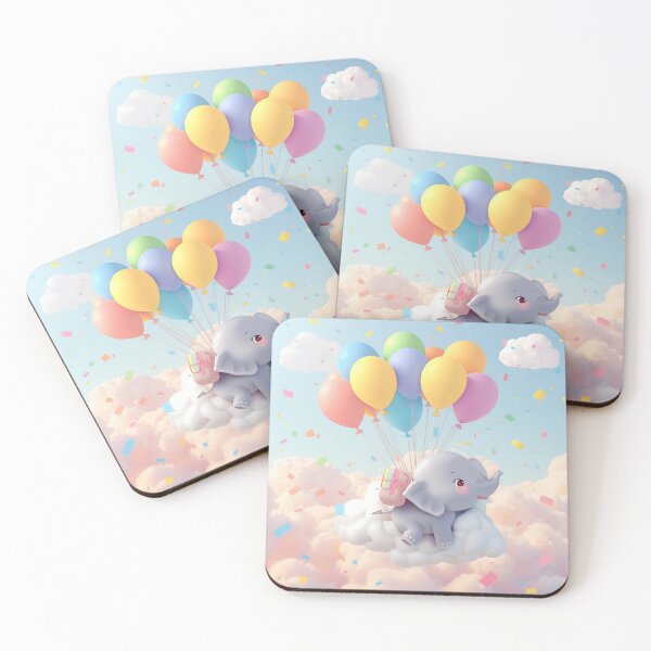 Item preview, Cute Balloon Elephant Kawaii Sticker | Adorable Flying Elephant Gift designed and sold by Stylestickers55.